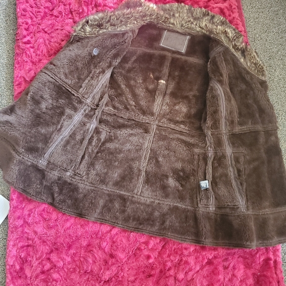VINTAGE GADZOOKS~ RETRO BROWN FAUX FUR LINED JACKET! - Picture 14 of 16